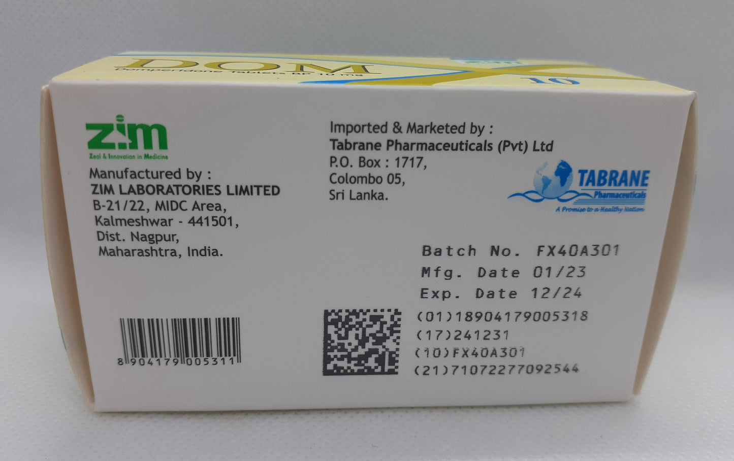 DOM 10 Box (1000 Tablets)