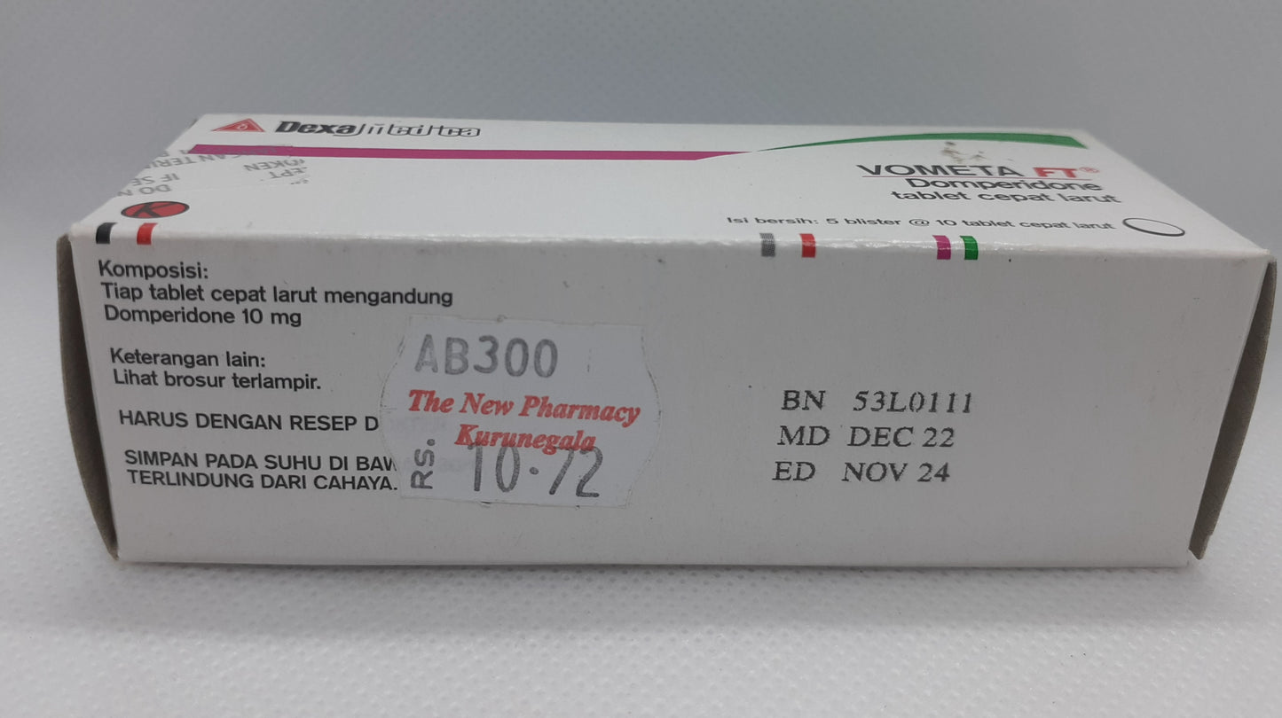 VOMETA FT Domperidone 10 Box ( 500 tablets )