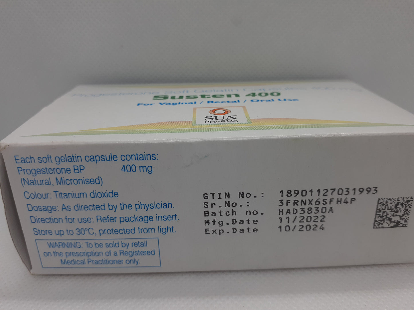 Progesterone Susten 400 2 Box ( 60 capsule )